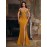 [Elegant Sequin Gown] Glamorous Elegant Off-Shoulder Sequin Gown for Women | Bodycon Mermaid Tail with High Slit, Long Formal Party Dress for Weddings, Galas & Evening Events, Solid Color Evening Wear
