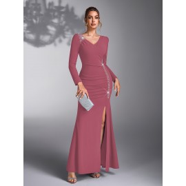 Elegant Sequin Patchwork Dress for Bridesmaids at Weddings And Evening Parties.