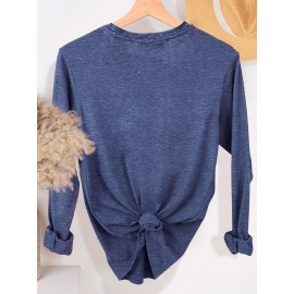 Women'S Christmas Puppy & Tree Graphic Long Sleeve T-Shirt - Soft Breathable Fabric, Stretchy Comfort Fit, Round Neck Casual Holiday Top for All Seasons, Sizes S-XXL, Christmas Shirts, Allseason Apparel, Playful Design, Durable Print