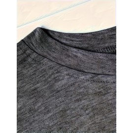 Casual Vintage Loose Round-Neck Short-Sleeve T-Shirt with a Simple English Letter Print Design.