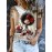 Women'S Casual T-Shirt with Vibrant Comic Art Print - Soft, Comfortable Round Neck Tee with Red Bow & Floral Basket Design, Perfect Gift for Casual Attire, Ladies T Shirts