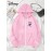 Disney Stitch TROUBLE Women'S Casual Zip-Up Hoodie - Front Zipper Design, Pink Cartoon Print, Cozy Fall/Winter Jacket with Hood, Cute Hoodies