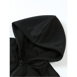 Disney Stitch TROUBLE Women'S Casual Zip-Up Hoodie - Front Zipper Design, Pink Cartoon Print, Cozy Fall/Winter Jacket with Hood, Cute Hoodies