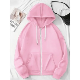 Plus Size Stitch Graphic Hoodie - Cute Cartoon Print with Hearts & Stars, Zip-Up Pullover with Pockets, Machine Washable, Black & Pink, Perfect for Casual Wear, Parties, and Holidays, Casual Wear Hoodie | Playful Design | Stretchy Fabric, Disney Shirts