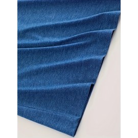 Women'S Casual V-Neck T-Shirt with Alphabet Print, Polyester 60%, Rayon 35%, Spandex 5%, Medium Stretch Knit Fabric, Regular Length, for Spring/Summer/Fall - 180g/m²