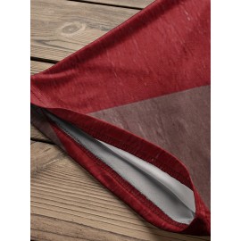 [Summer Tee] Plus Size Summer Color Block Turtleneck Tee | Casual Comfort Round Neck Short Sleeve Oversized Shirt for Women, Unadorned