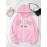 [Plus Size NY Hoodie] Plus Size Women's Light Pink NY Print Hoodie | Comfortable Long Sleeve Zip-Up with Drawstrings, Machine Washable 100% Polyester, Casual Sporty Style